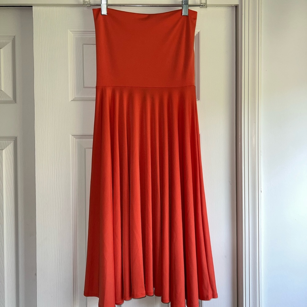 Lapis Tangerine Strapless Dress, Small